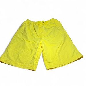 VTG Lands End Yellow Swim Trunks Boys Medium Husky Y2K Beachwear Surfcore Preppy